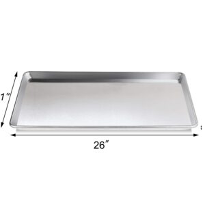 New Star Foodservice 36930 Commercial-Grade 18-Gauge Aluminum Sheet Pan/Bun Pan, 18" L x 26" W x 1" H (Full Size) Pack of 12 | Measure Oven (Recommended)