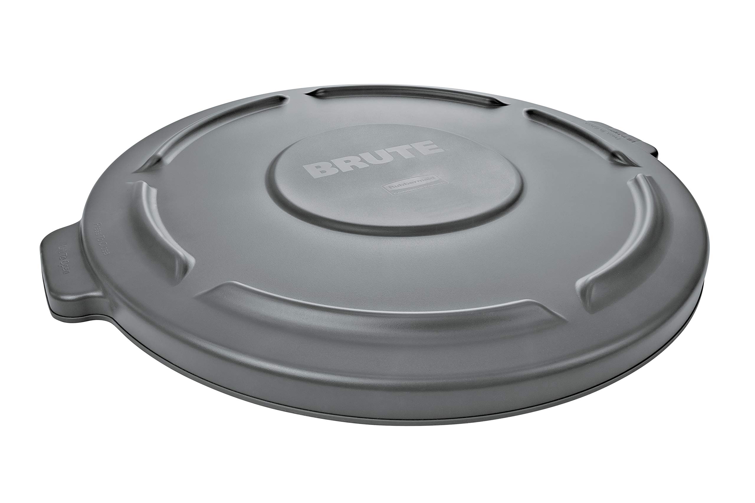 Rubbermaid Commercial Products BRUTE Heavy-Duty Round Trash/Garbage Lid, Gray, Compatible with the 44-Gallon Rubbermaid BRUTE Trash Can, Pack of 4