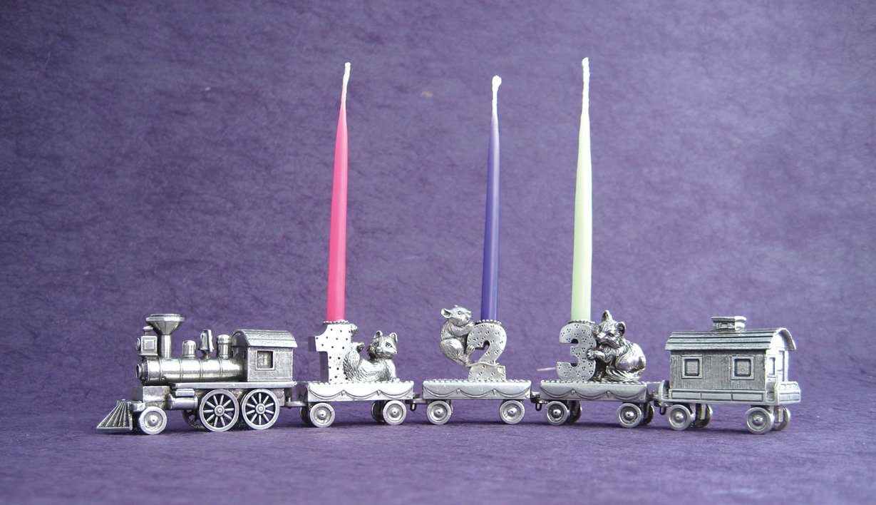 DANFORTH – Birthday Train (1- Raccoon) – Handcasted Pewter Birthday Party Decorations - Made in USA