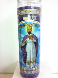 saint cipriano (san cipriano) 7 day unscented candle in glass