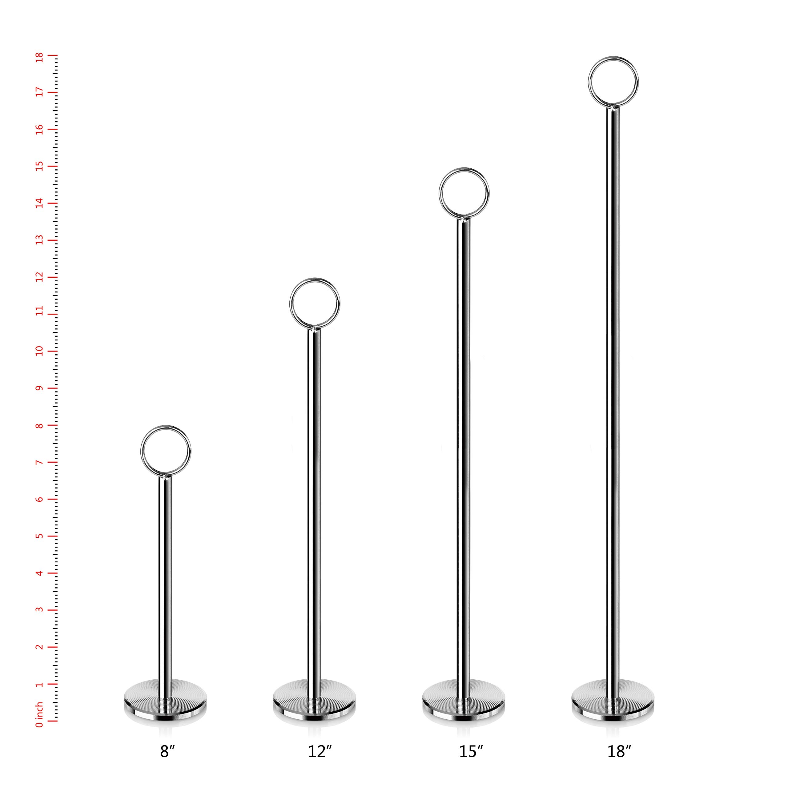 New Star Foodservice 23305 Ring-Clip Table Number Holder/Number Stand/Place Card Holder, 18-Inch, Set of 12