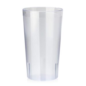 New Star Foodservice 46304 Tumbler Beverage Cup, Stackable Cups, Break-Resistant Commercial SAN Plastic, (12 oz, Clear-3) Set of 12