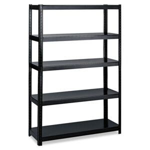 safco products 5244bl boltless steel shelving 48" w x 24" d x 72" h, black