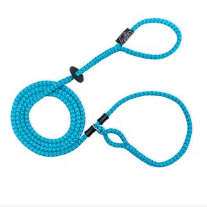 harness lead no pull dog harness and leash set, anti pull dog harness for all breeds and sizes, one-piece cushioned rope design safely prevents escaping and pulling (medium/large, blue/multi)