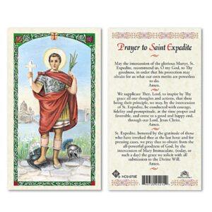 holy prayer cards for the prayer to saint expedite in english