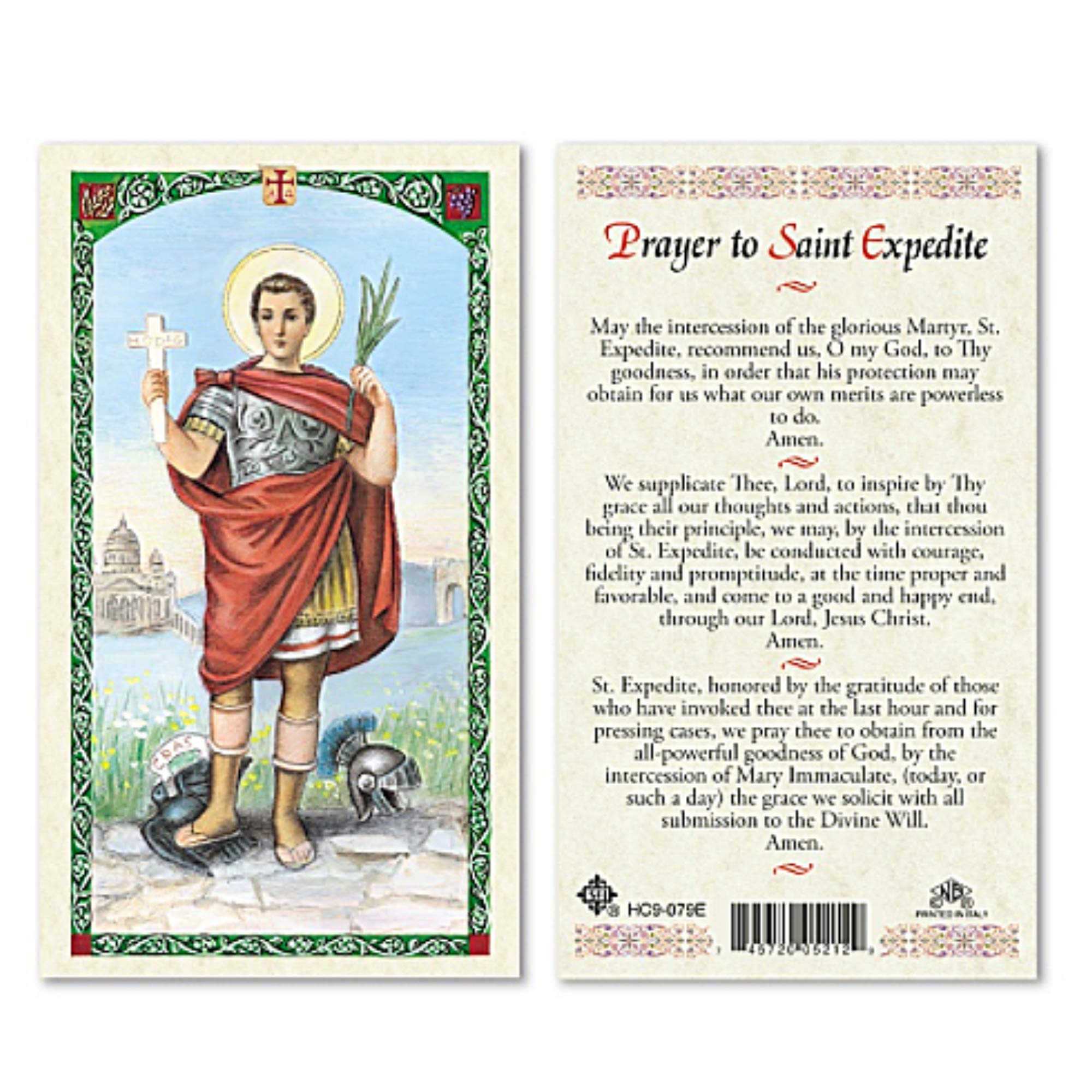 Holy Prayer Cards for the Prayer to Saint Expedite in English