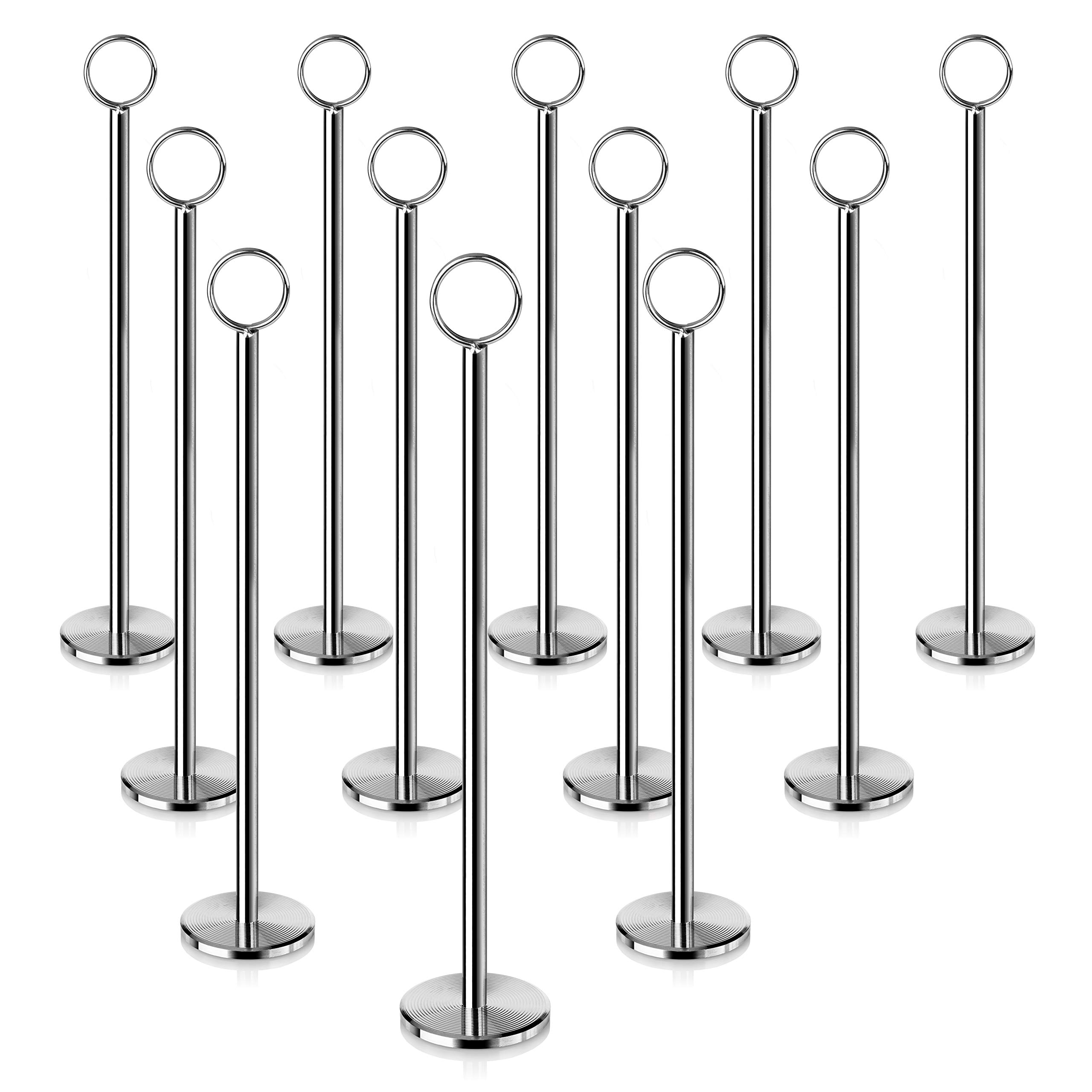 New Star Foodservice 23244 Ring-Clip Table Number Holder/Number Stand/Place Card Holder, 12-Inch, Set of 12