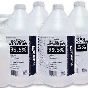 4 Gallons (4x1 case) Isopropyl Alcohol 99.5% - Made in USA High Purity IPA - Includes an Empty Trigger Spray Bottle