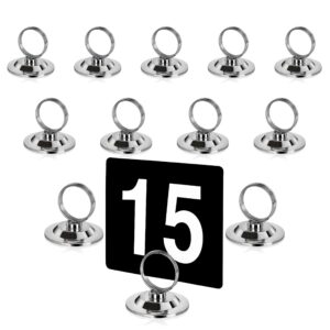 new star foodservice 23398 ring-clip table number holder/number stand/place card holder, set of 12, 1.5-inch