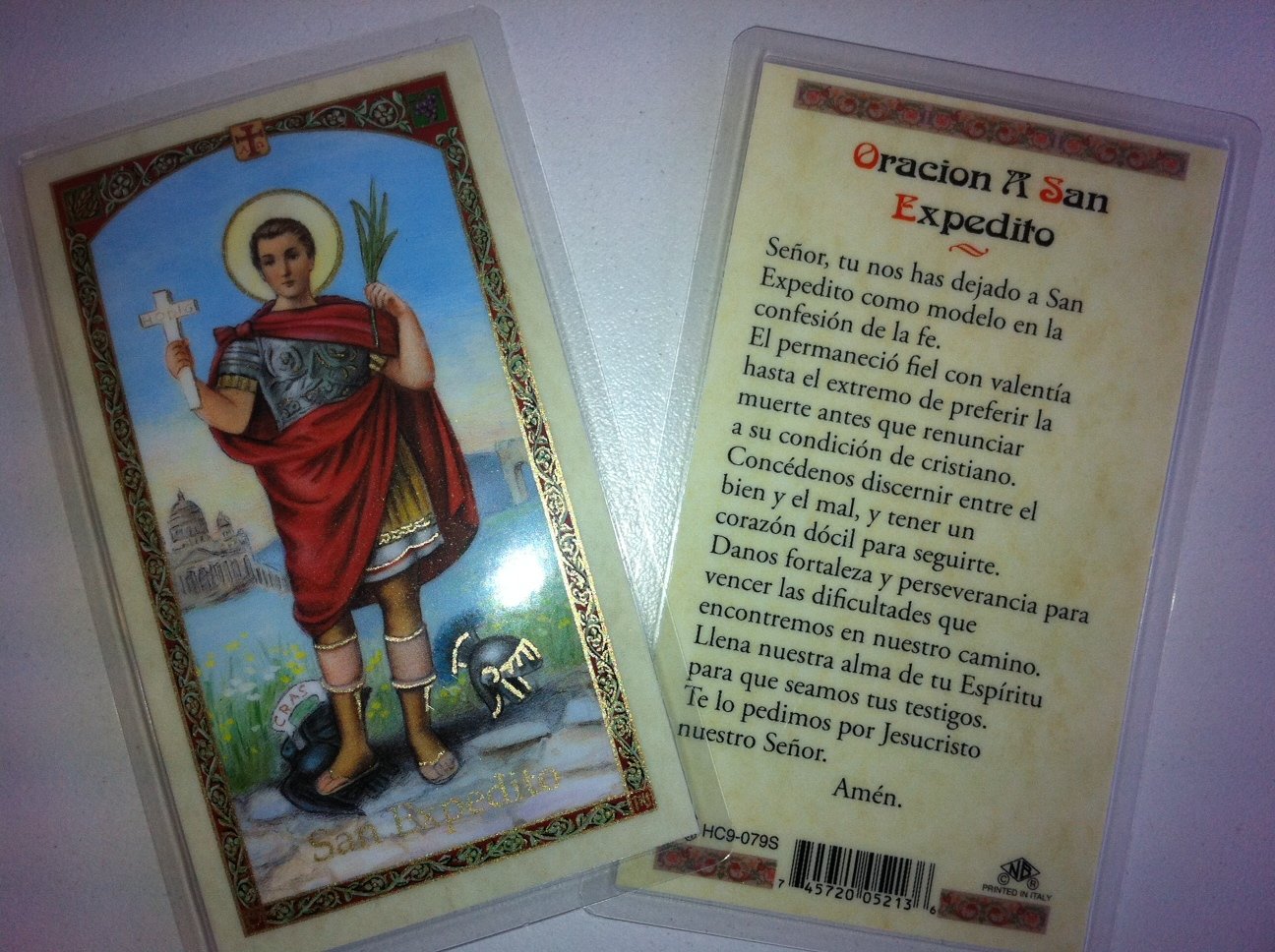 Holy Prayer Cards For the Prayer to Saint Expedito in Spanish (Saint Expedite)