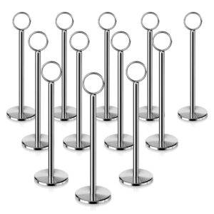 new star foodservice 23336 ring-clip table number holder/number stand/place card holder, 8-inch, set of 12