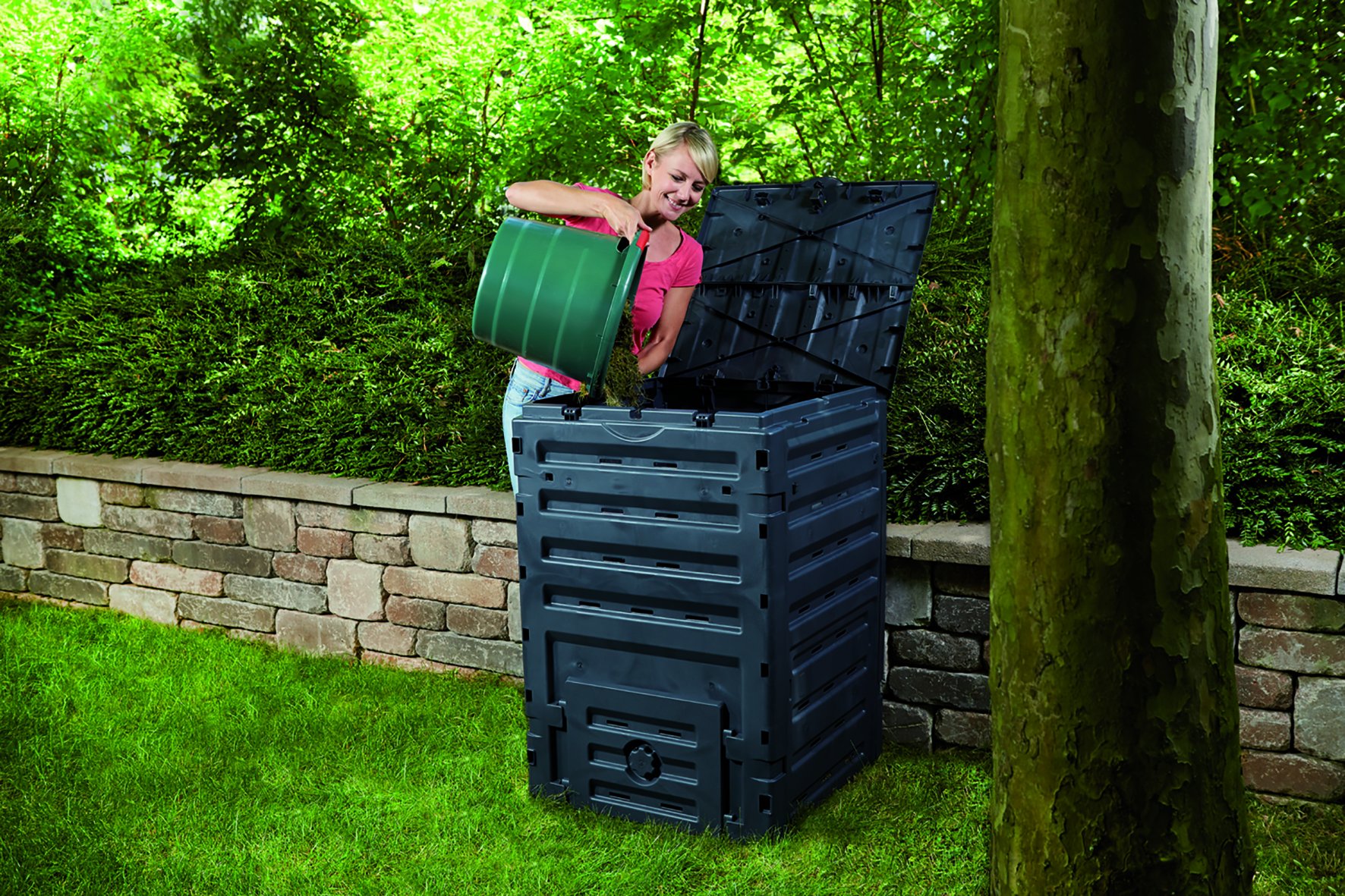 Exaco 628001 Eco Basic Compost bin, 120-Gallon, Black