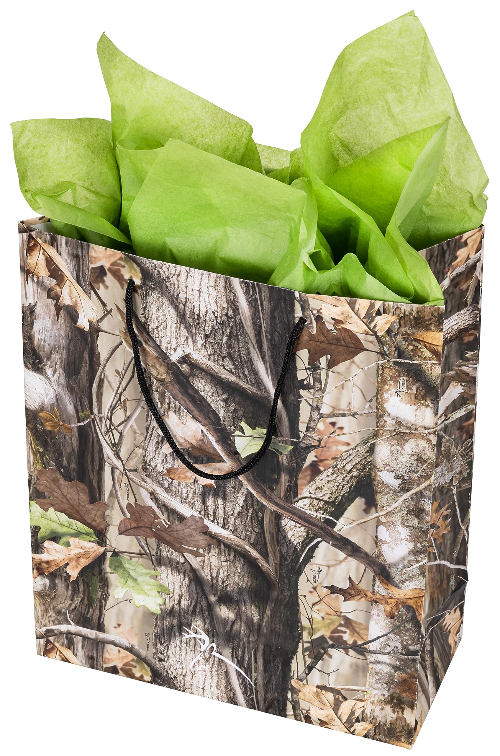 Havercamp Next Camo Party Gift Bag | 1 Count | Great for Hunter Themed Party, Camouflage Motif, Birthday Event, Graduation Party, Father's Day Celebration