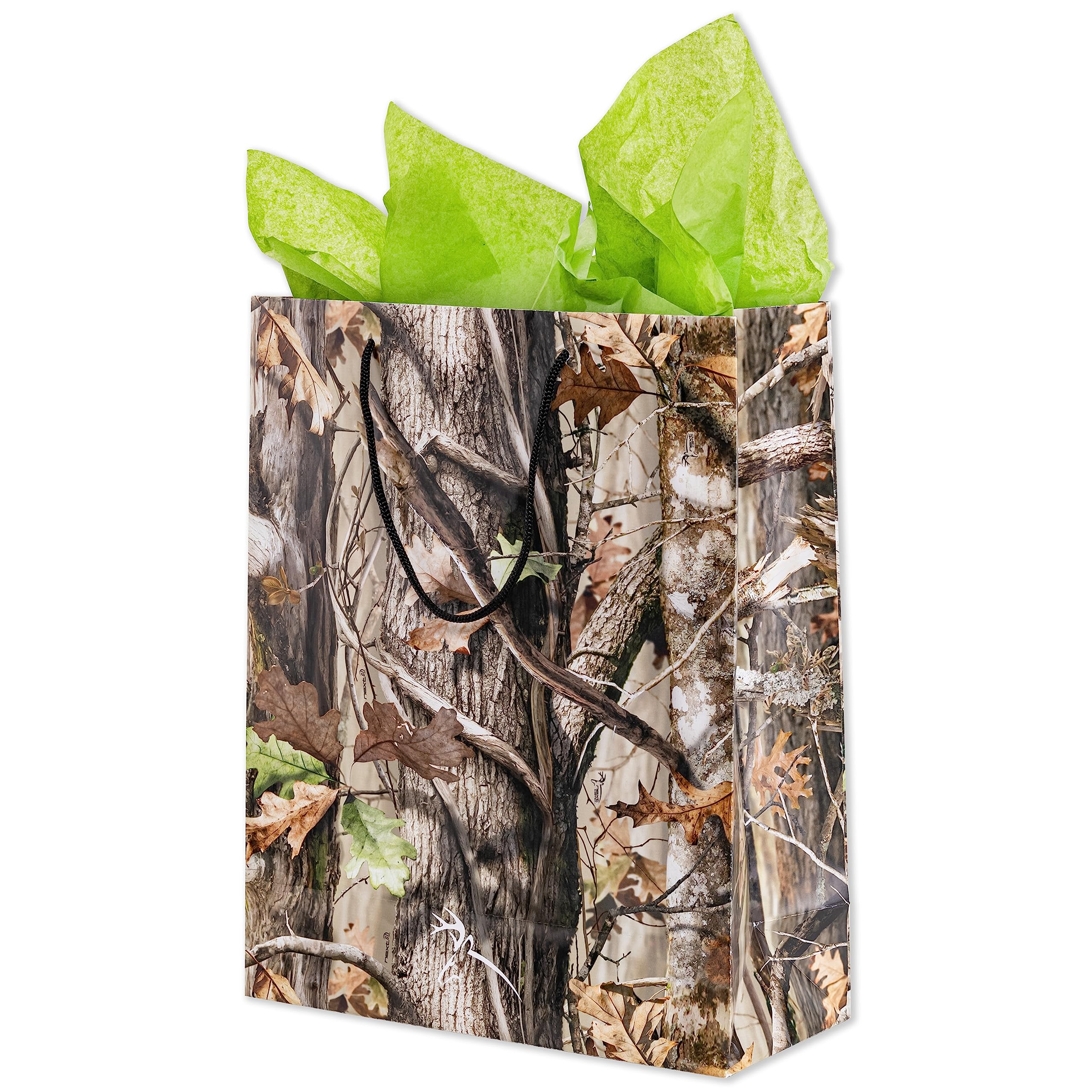 Havercamp Next Camo Party Gift Bag | 1 Count | Great for Hunter Themed Party, Camouflage Motif, Birthday Event, Graduation Party, Father's Day Celebration