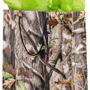 Havercamp Next Camo Party Gift Bag | 1 Count | Great for Hunter Themed Party, Camouflage Motif, Birthday Event, Graduation Party, Father's Day Celebration