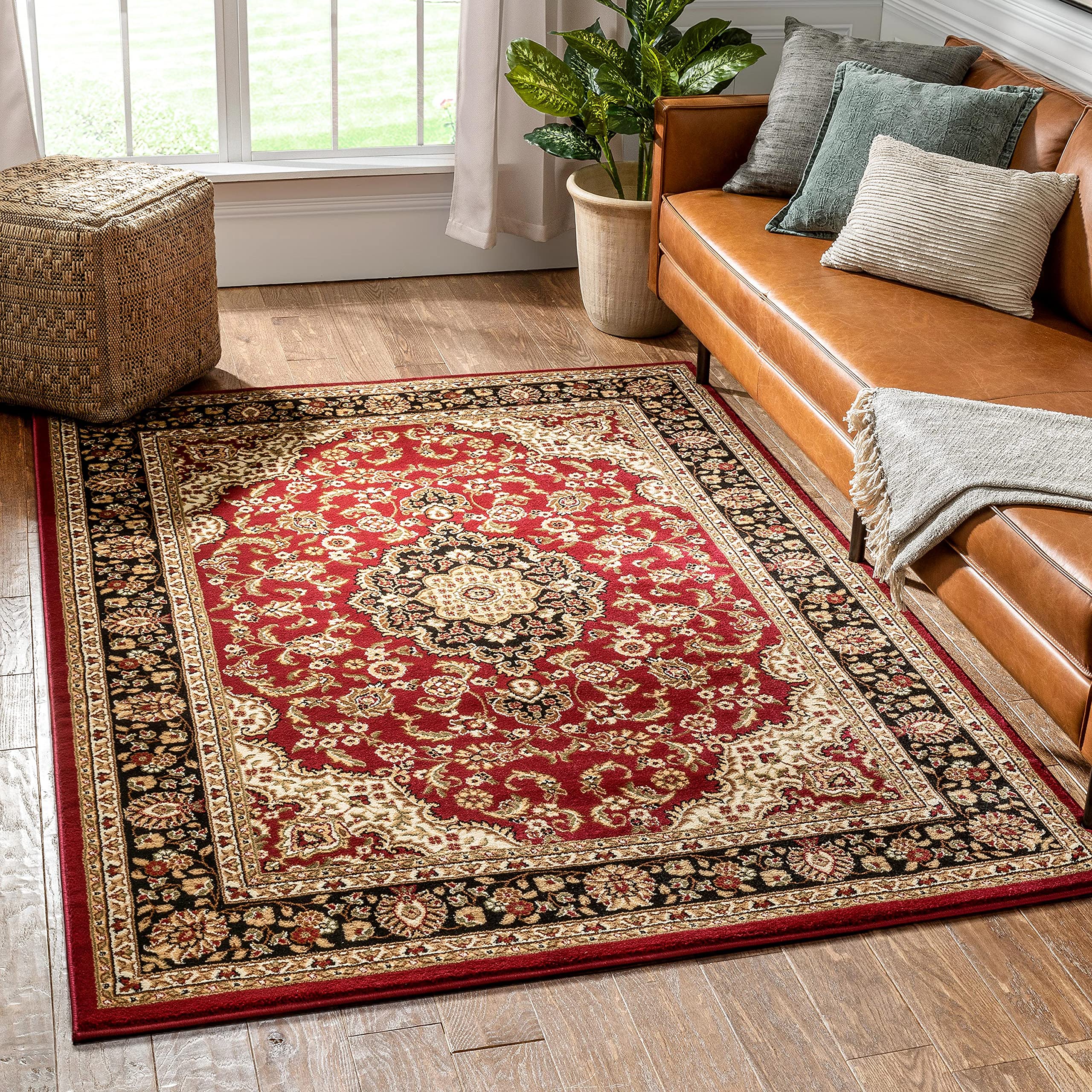 Well Woven Barclay Medallion Kashan Red Traditional Area Rug 6'7'' X 9'6''