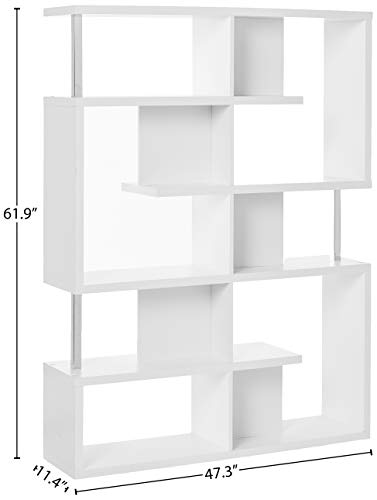 Coaster 5-Tier Bookcase White and Chrome