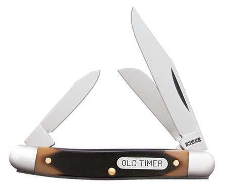 Folding Knife, 3 Blades, 2 In, Brown