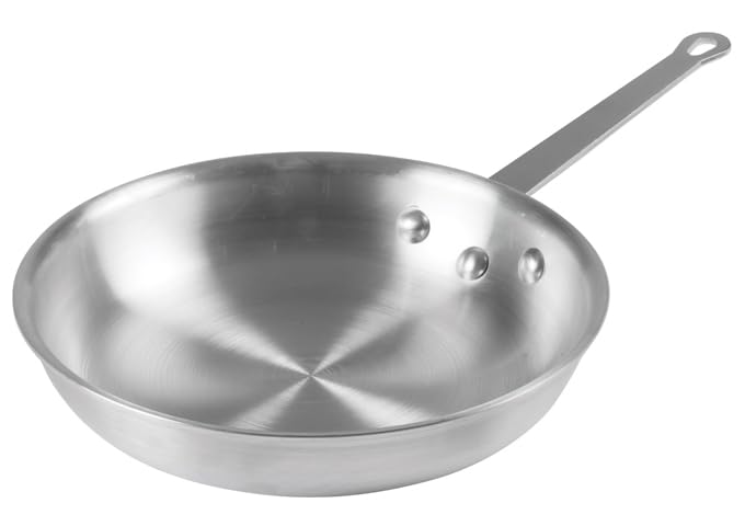 Winco AFP-10A Commercial-Grade Aluminium Fry Pan/Skillet, 10", Silver