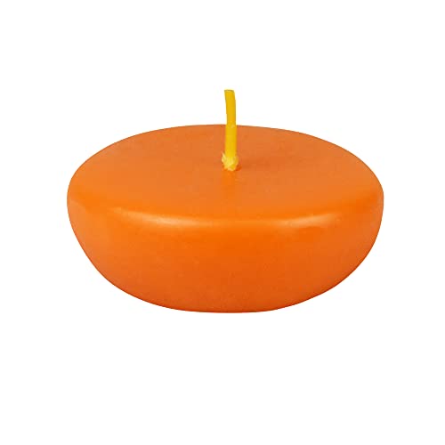 Zest Candle 24-Piece Floating Candles, 2.25-Inch, Orange