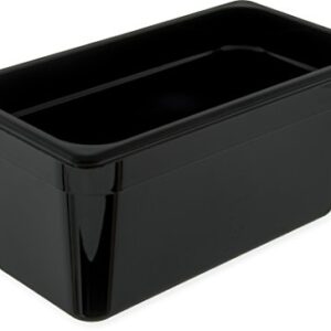 Carlisle FoodService Products Storplus Food Storage Container Food Pan, Chafing Pan for Catering, Buffets, Restaurants, Polycarbonate (Pc), 1/3 Size 6 Inches Deep, Black, (Pack of 6)