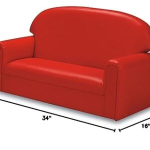 Brand New World Furniture FIVR100 Brand New World Toddler Premium Vinyl Upholstery Sofa, Red