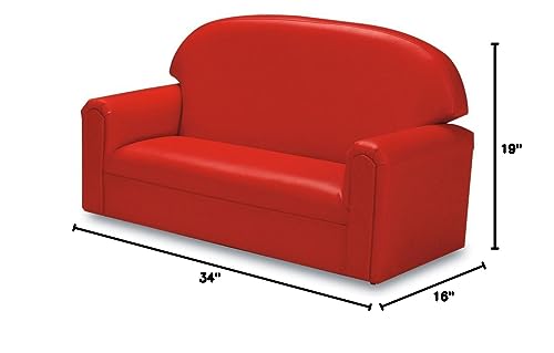 Brand New World Furniture FIVR100 Brand New World Toddler Premium Vinyl Upholstery Sofa, Red