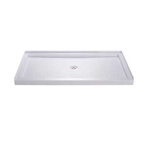 dreamline slimline 36 in. d x 60 in. w x 2 3/4 in. h center drain single threshold shower base in white, dlt-1136600