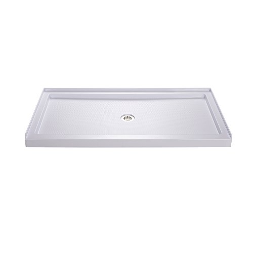 DreamLine SlimLine 36 in. D x 60 in. W x 2 3/4 in. H Center Drain Single Threshold Shower Base in White, DLT-1136600