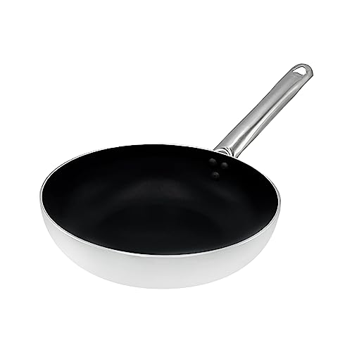 Pentole Agnelli ALSA111BS28 Platinum Countersunk High Pan for Jumping, with Stainless Steel Tubular Handle, 28 cm, Silver