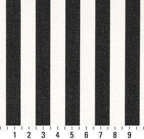 B489 Black Striped Indoor Outdoor Marine Upholstery Fabric by The Yard