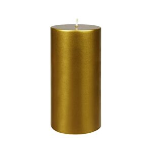 zest candle pillar candle, 3 by 6-inch, metallic bronze gold