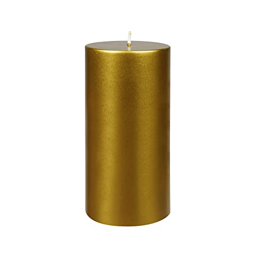 Zest Candle Pillar Candle, 3 by 6-Inch, Metallic Bronze Gold