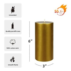 Zest Candle Pillar Candle, 3 by 6-Inch, Metallic Bronze Gold