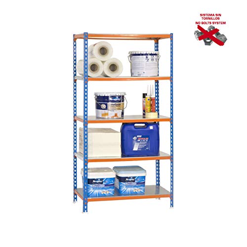 Simonrack 5/400 Simonclick Kit Plus Shelf, Blue/Orange/Galvanized