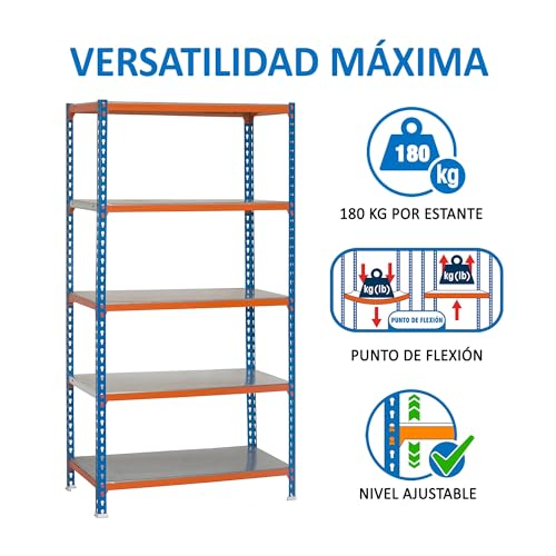 Simonrack 5/400 Simonclick Kit Plus Shelf, Blue/Orange/Galvanized