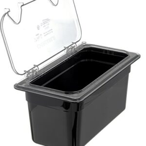 Carlisle FoodService Products Storplus Food Storage Container Food Pan, Chafing Pan for Catering, Buffets, Restaurants, Polycarbonate (Pc), 1/3 Size 6 Inches Deep, Black, (Pack of 6)