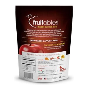 Fruitables Crunchy Baked Low Calorie Training Treats for Dogs | Crispy Bacon Apple Flavor | 7 Ounces (2386)