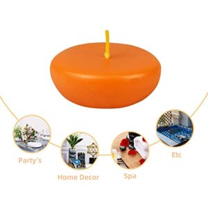 Zest Candle 24-Piece Floating Candles, 2.25-Inch, Orange