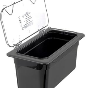 Carlisle FoodService Products Storplus Food Storage Container Food Pan, Chafing Pan for Catering, Buffets, Restaurants, Polycarbonate (Pc), 1/3 Size 6 Inches Deep, Black, (Pack of 6)