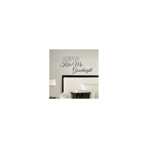 roommates rmk2084scs always kiss me goodnight black quote peel and stick wall decals 10 inch x 18 inch