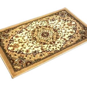 Bellagio Traditional Oriental Door Mat Design 401 Ivory (24 Inch X 40 Inch)