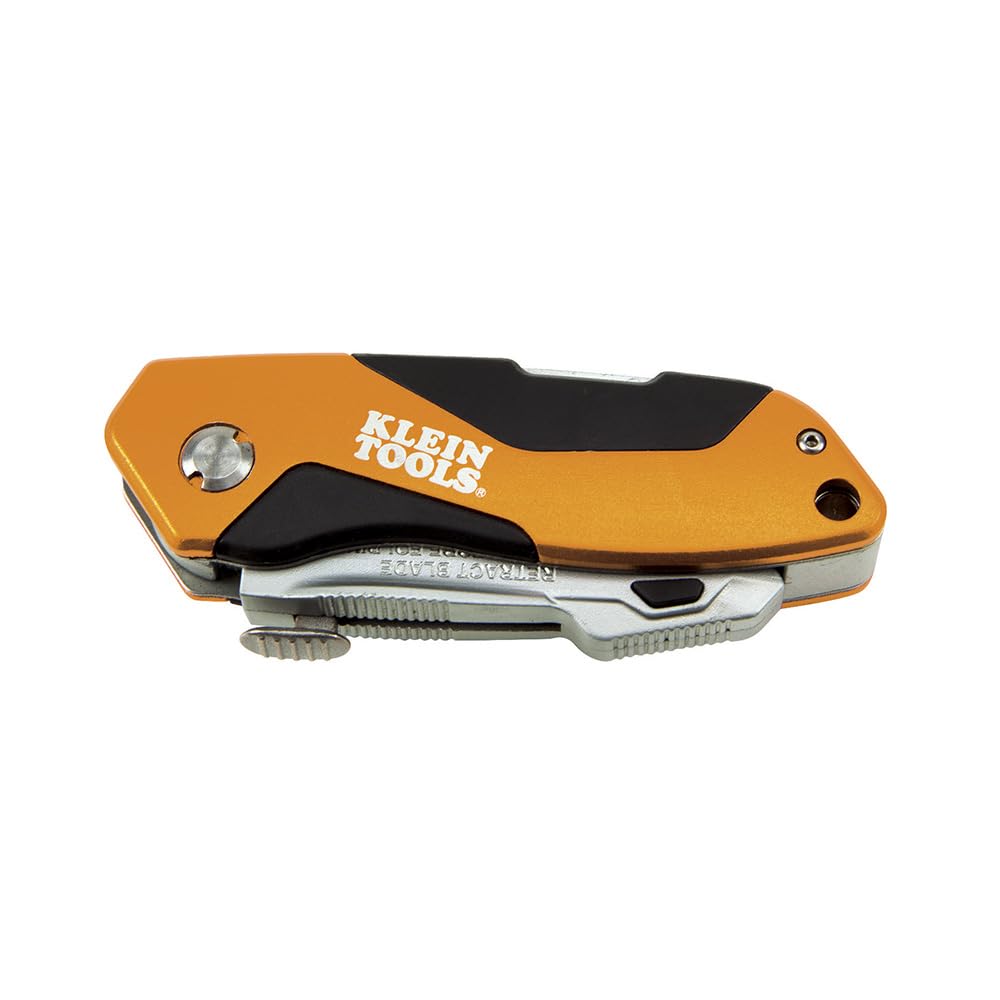 Klein Tools 44130 Utility Knife, Auto-Loading Folding Heavy Duty Retractable Box Cutter, Blade Storage, 3 Blades and Pocket Clip Included