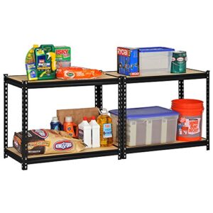 Edsal UR-364BLK Black Steel Industrial Shelving, 4 Adjustable Shelves, 3200 lb. Capacity, 60" Height x 36" Width x 18" Depth