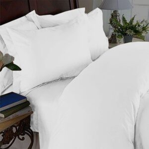 elegance linen wrinkle-free- 1500 thread count king size egyptian quality 3pcs duvet cover, white