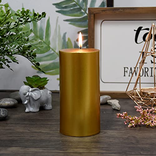 Zest Candle Pillar Candle, 3 by 6-Inch, Metallic Bronze Gold