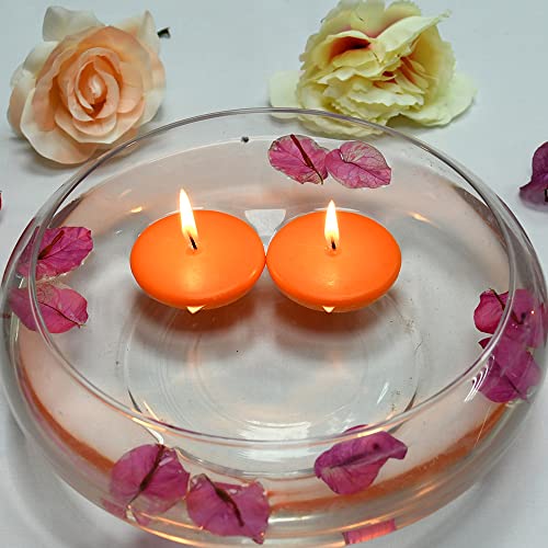 Zest Candle 24-Piece Floating Candles, 2.25-Inch, Orange