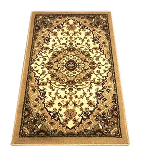 Bellagio Traditional Oriental Door Mat Design 401 Ivory (24 Inch X 40 Inch)