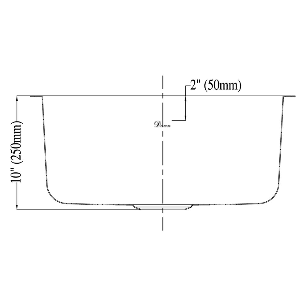 Dawn DSU1916 Undermount Single Bowl Sink, Polished Satin