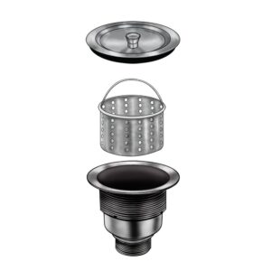 Ruvati RVA1025 Kitchen Sink Basket Strainer, Stainless Steel